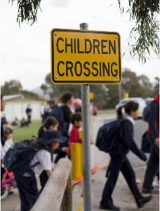 children crossing at Canberra school
